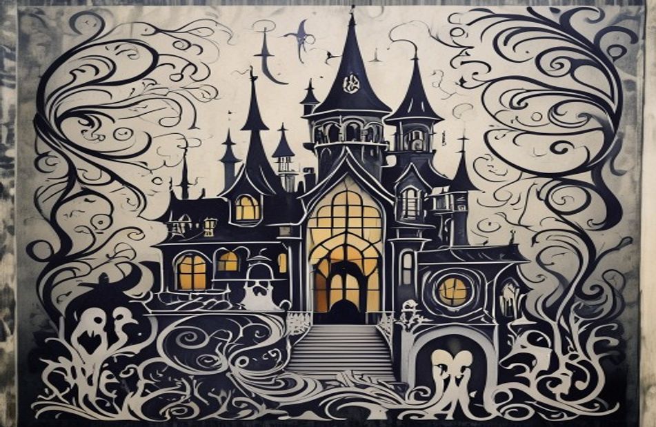 Disney Haunted Mansion Wallpaper Stencil