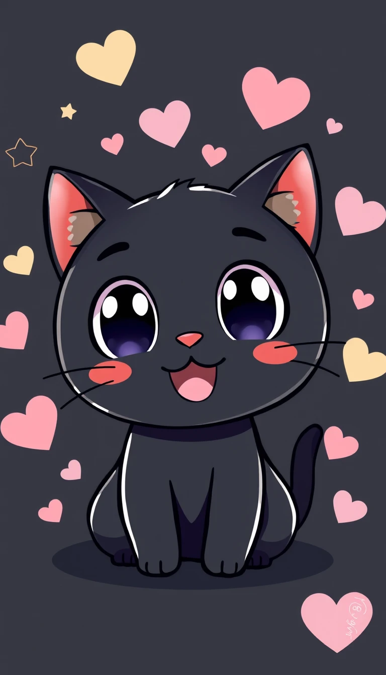 Kawaii Black Wallpaper