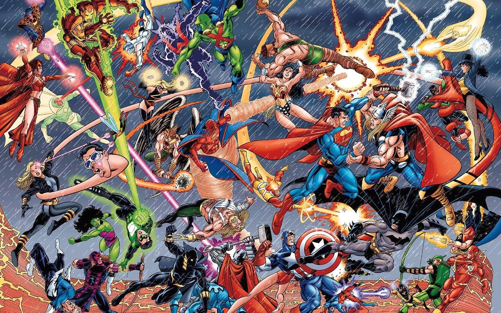 Marvel vs DC desktop wallpaper 1680x1050