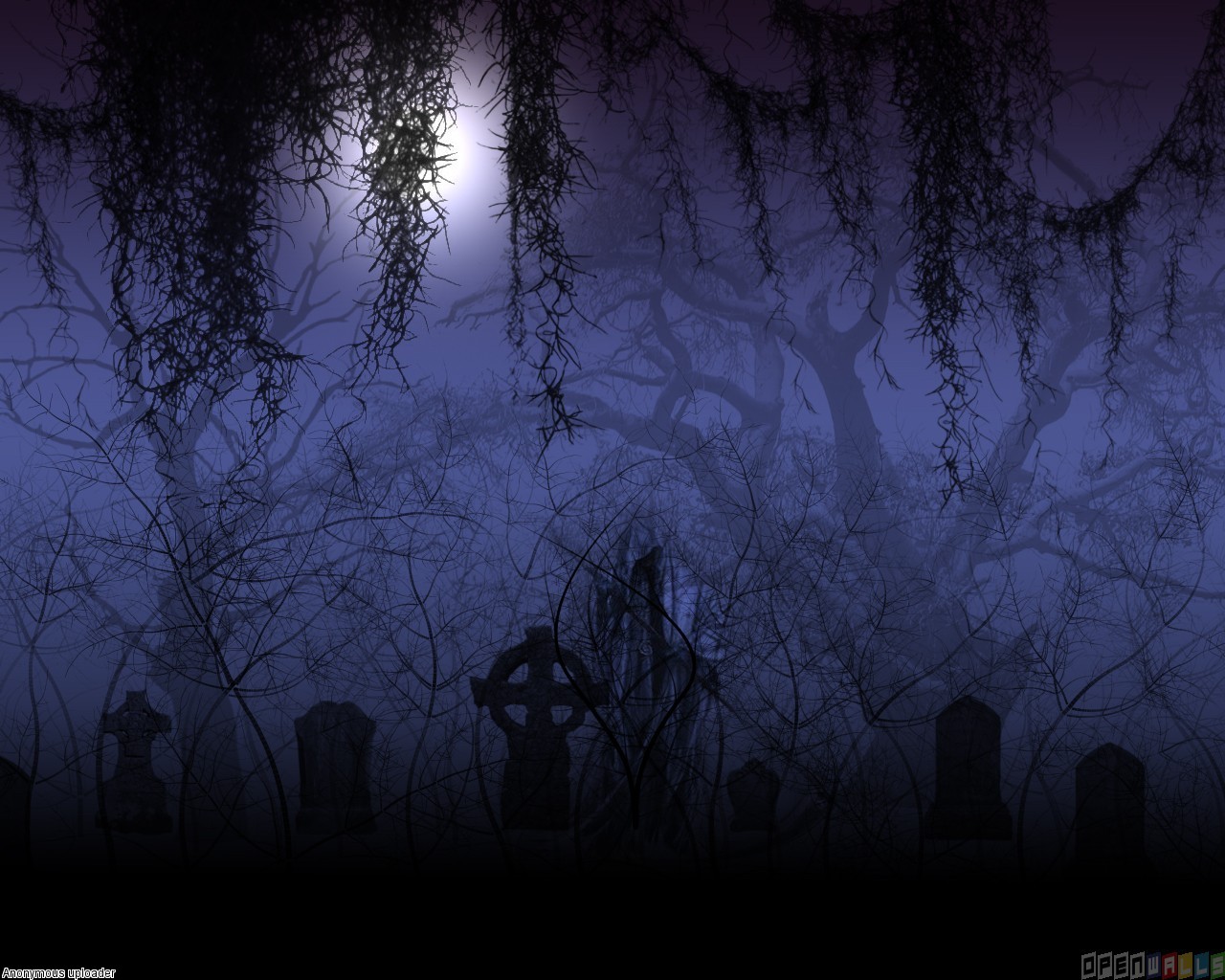 Scary Graveyard At Night Wallpaper Open Walls