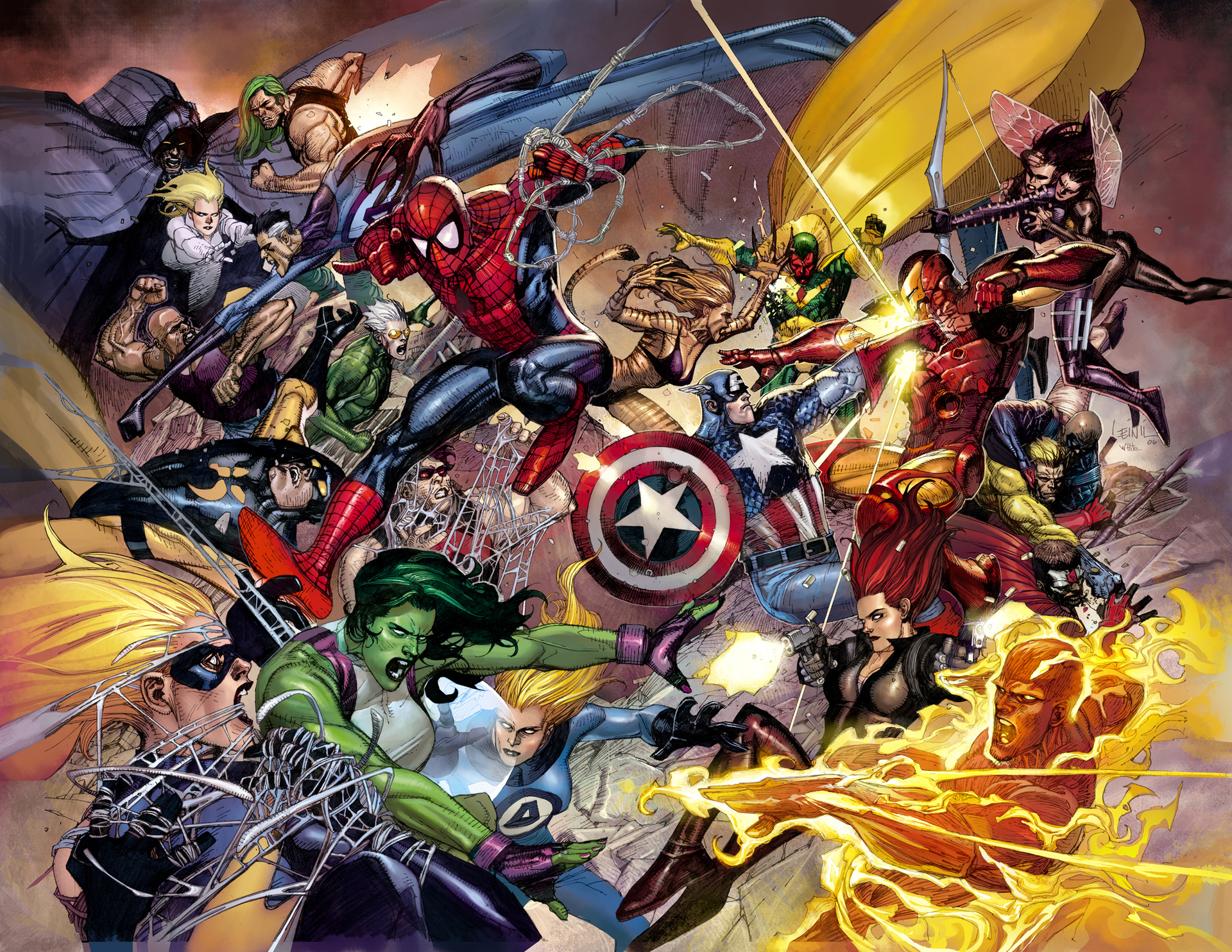 Marvel Civil War Image Battle HD Wallpaper And
