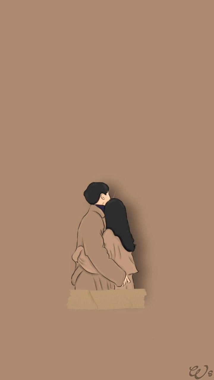 Cute Couples Cartoon Wallpaper