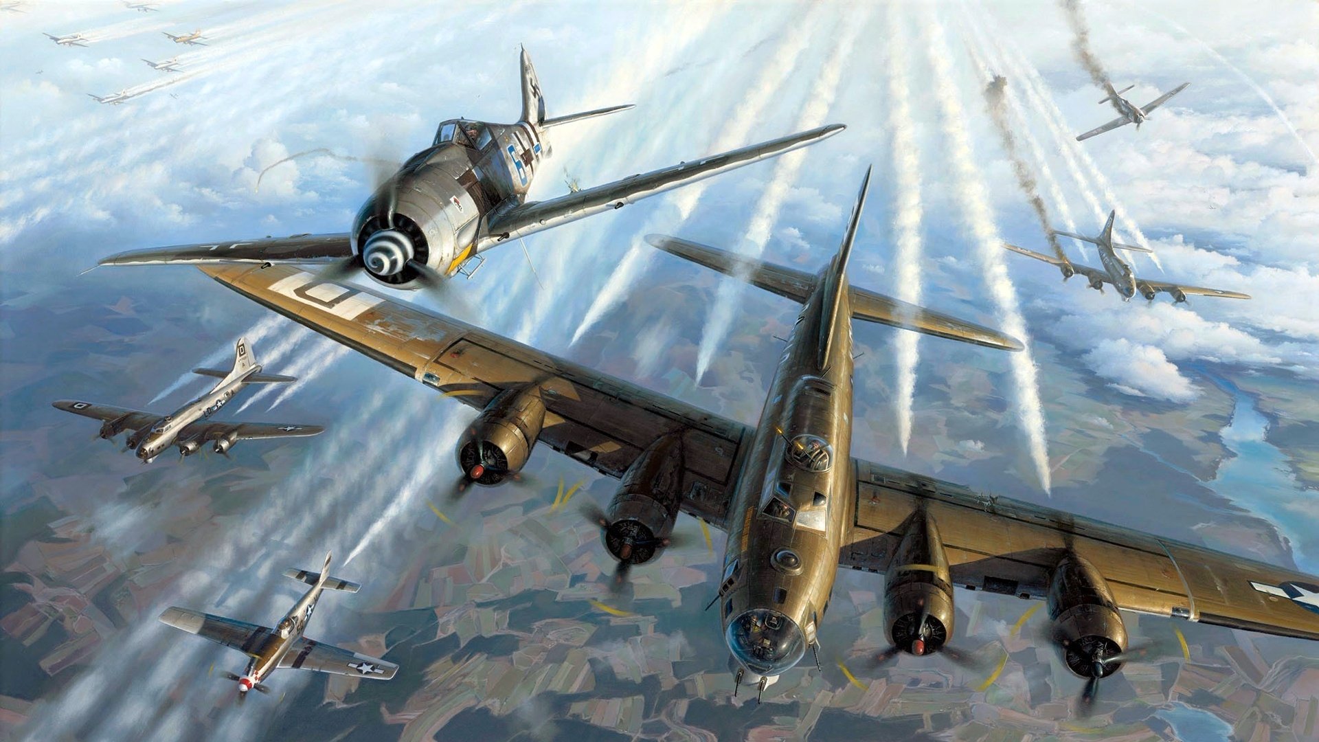 USAAC B17 Flying Fortress and P51 Mustang Wall Mural  Buy online at  Europosters