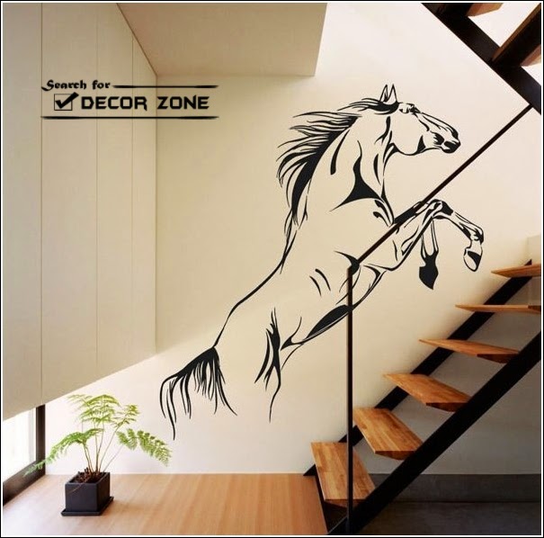 creative staircase wall decor ideas with paint and wallpaper