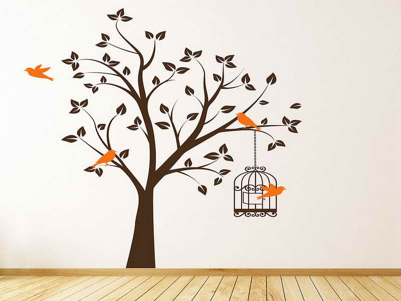 Walls Tree With Cake Bird Wallpaper For