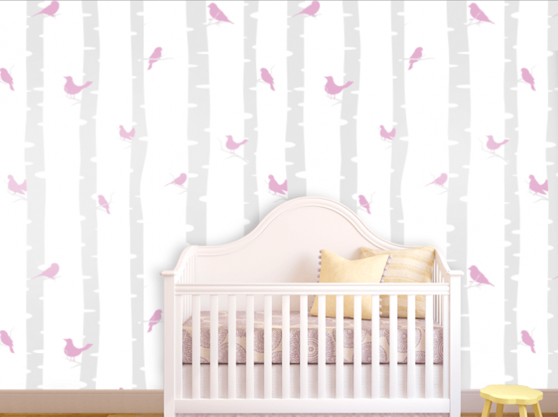 Soothing Chic Removable Nursery Wallpaper Patterns Dezignable
