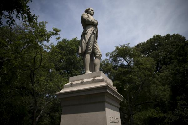 Statue Of Alexander Hamilton Stands In New York S Central Park