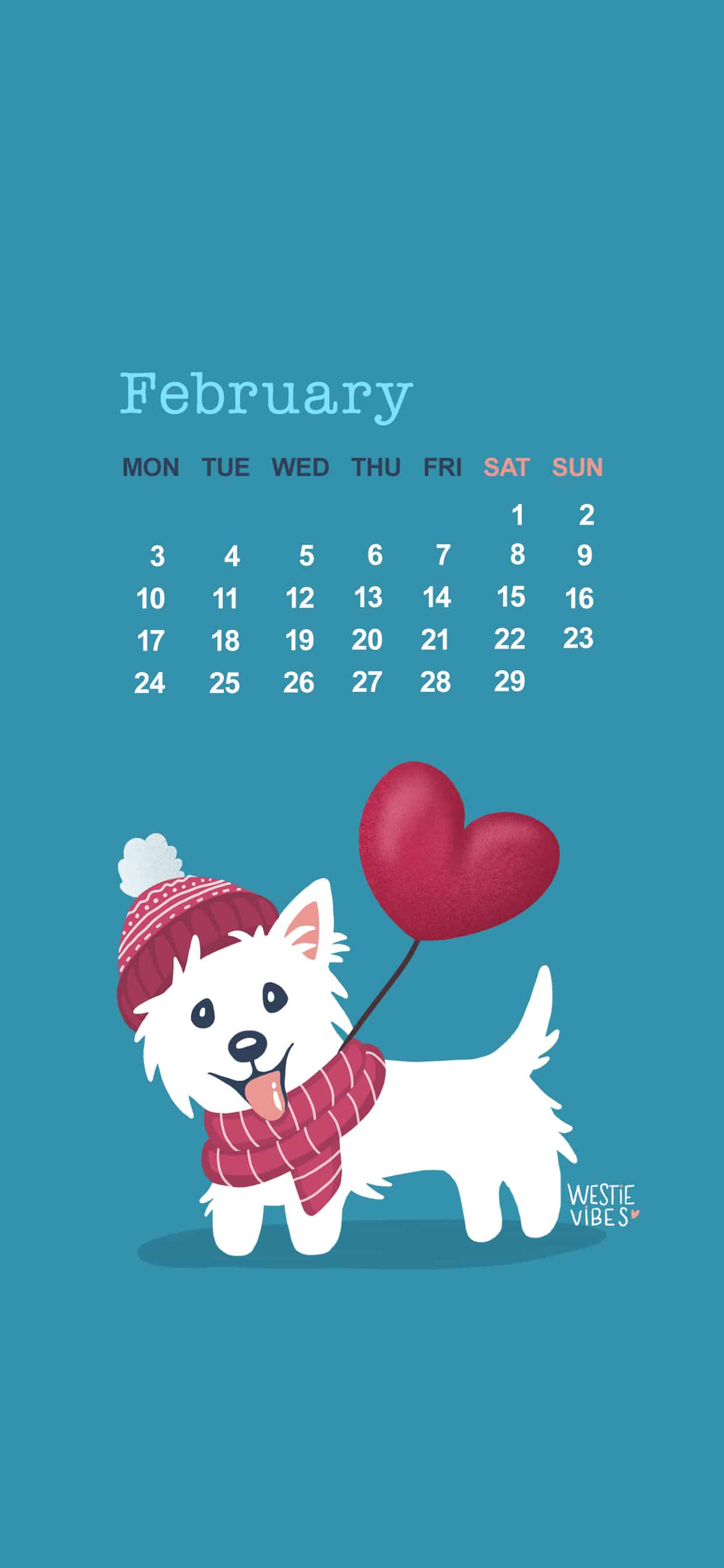 Westie Calendar Wallpaper Vibes