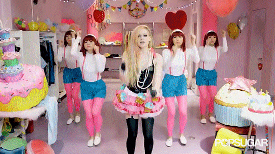 Avril Lavigne Hello Kitty Music Video Gifs Popsugar Entertainment