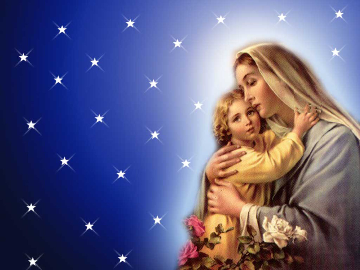 Mother Mary And Baby Jesus Wallpaper On