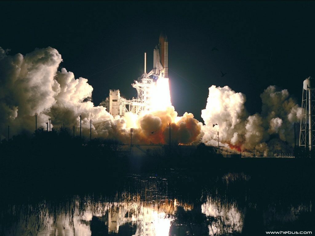 Night Shuttle Launch Science Wallpaper Image Featuring Space