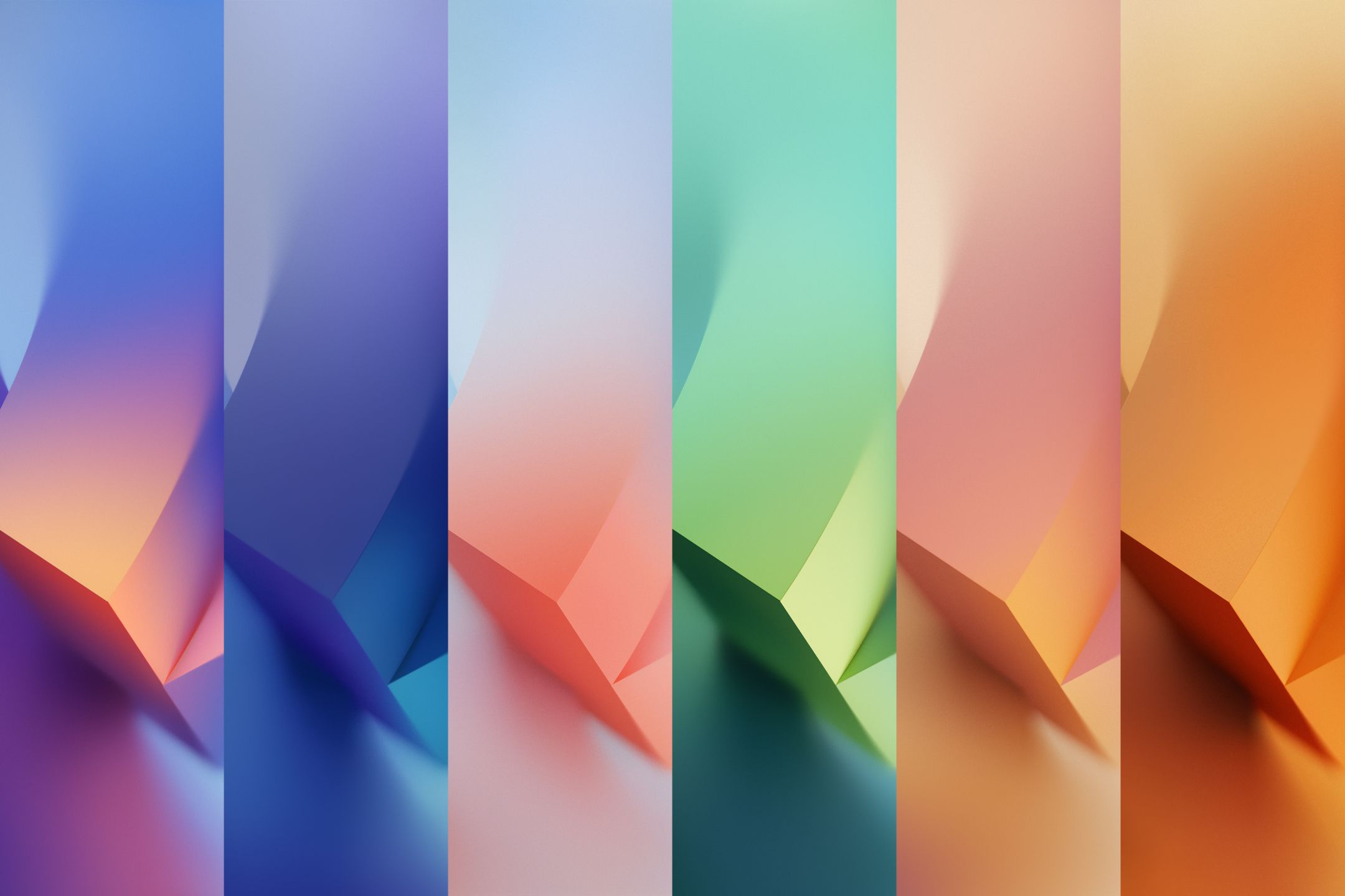Abstract geometric shapes in gradient colors, resembling a Xiaomi 14 Pro wallpaper