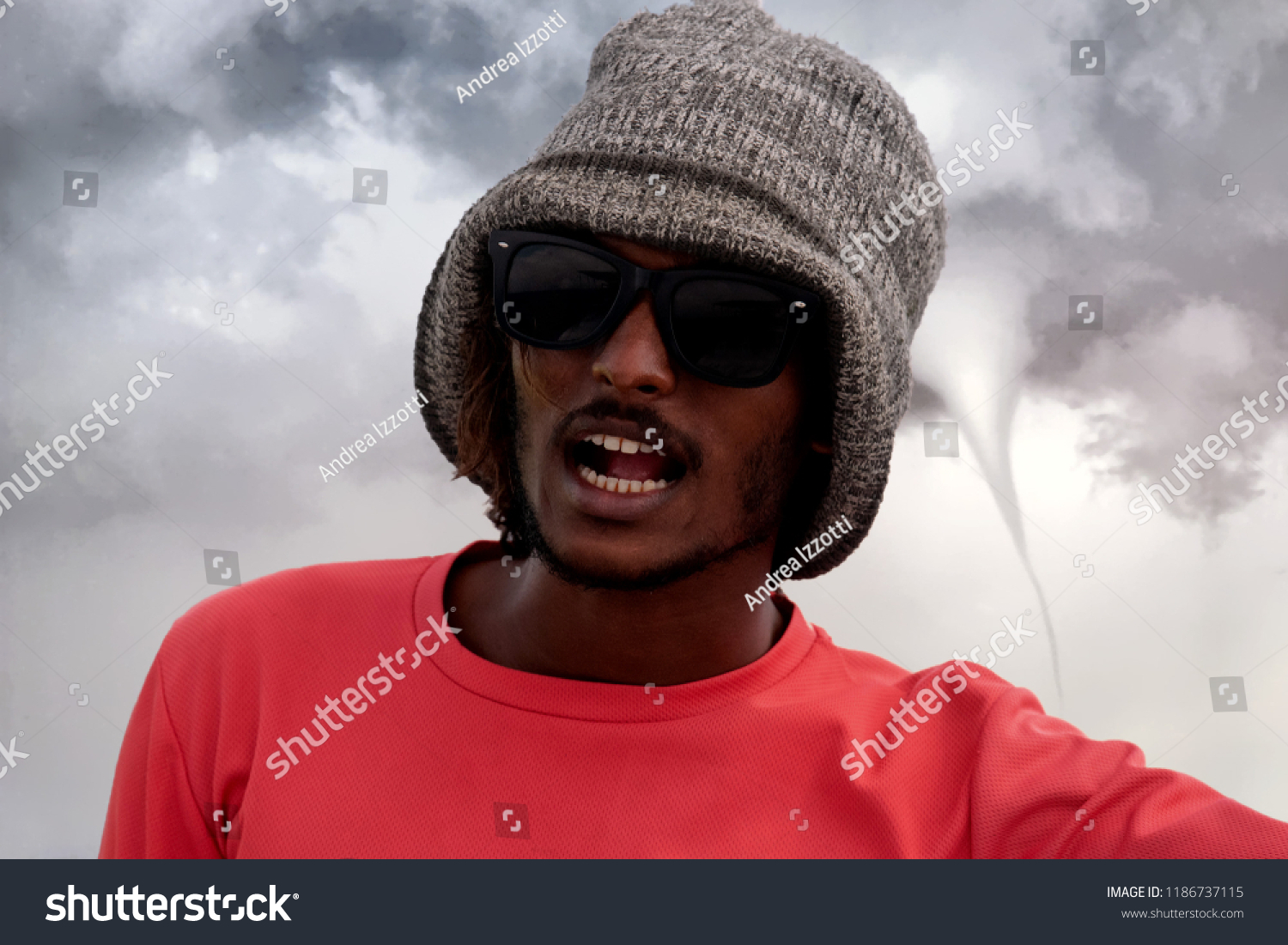 Sunglasses Black Man Gansta Rapper Portrait Stock Photo Edit Now