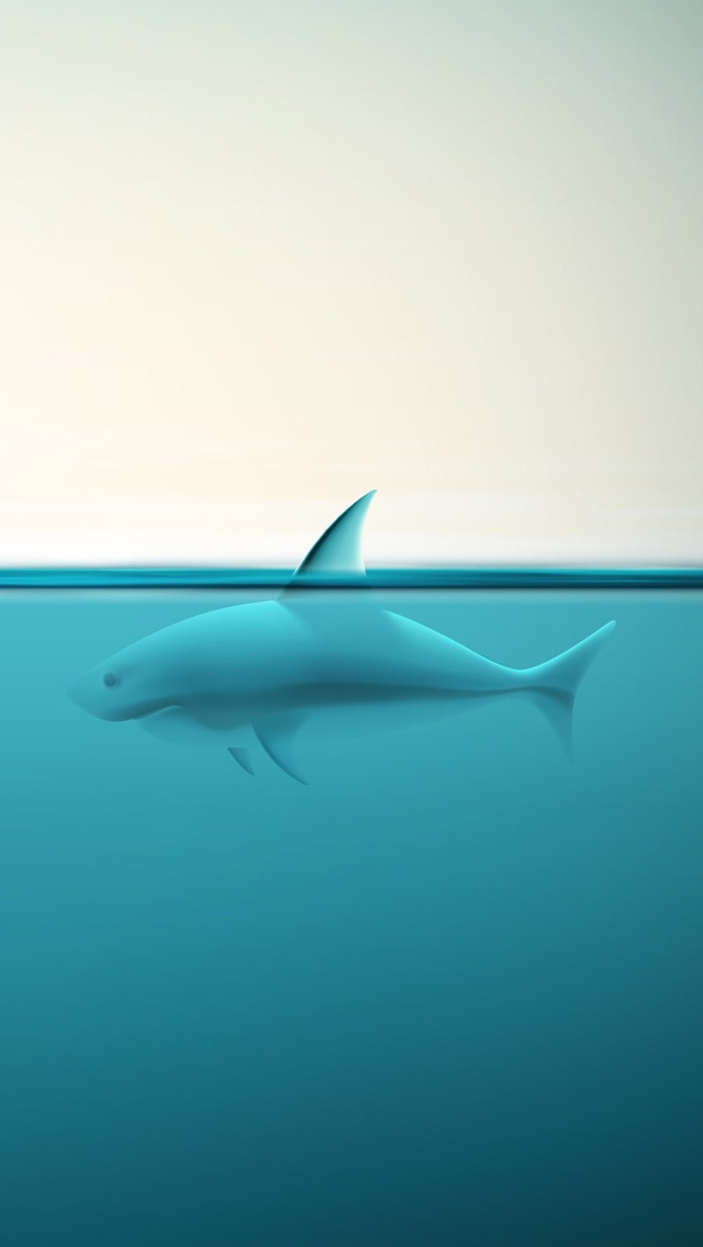 Abstract Ocean Shark iPhone Wallpaper