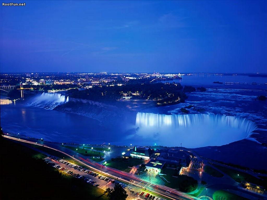 Wallpaper Background Niagara Falls Night Ontario Canada