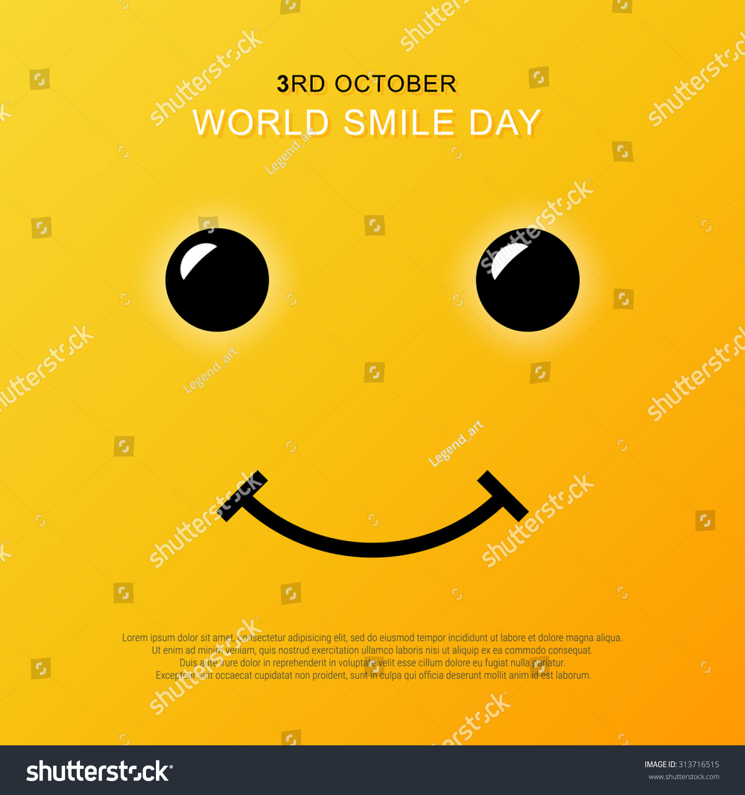 Smiley Face Yellow Smile Poster World Stock Vector Royalty