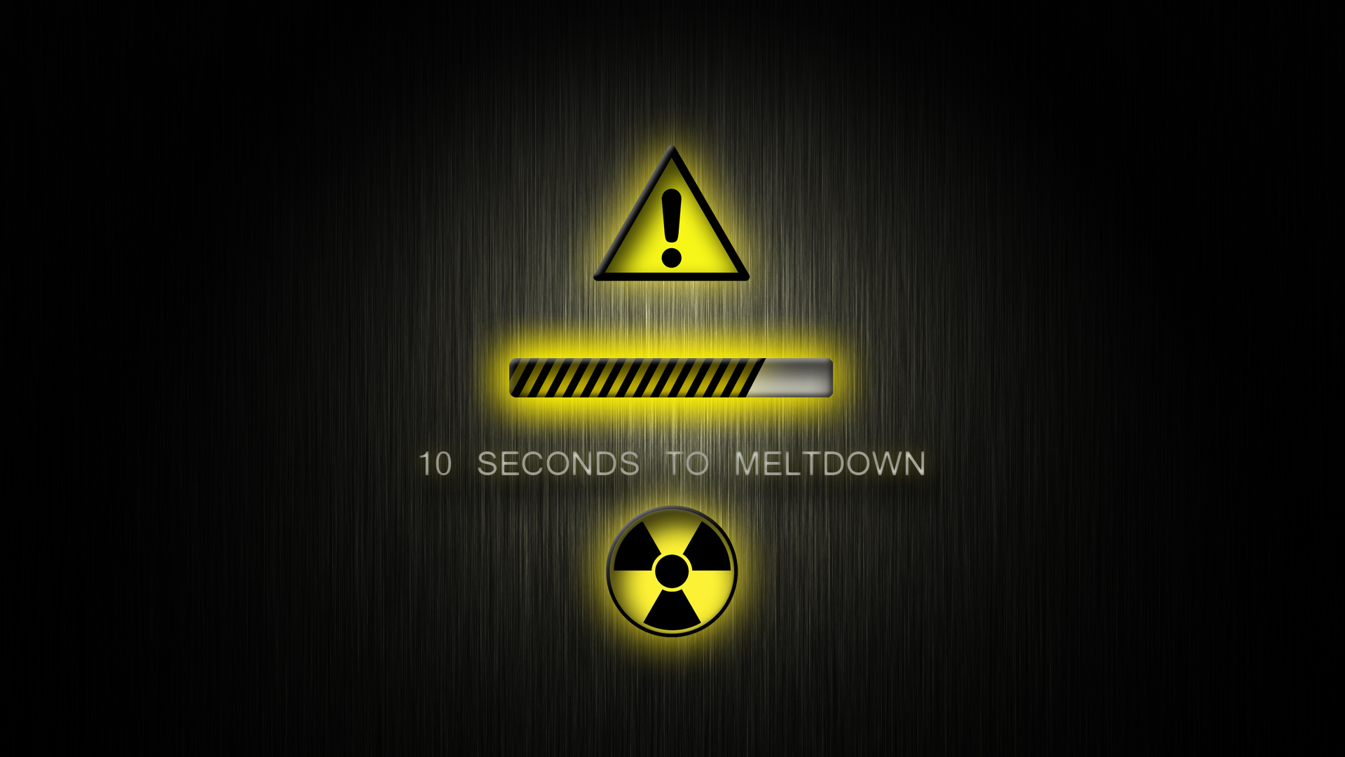 Warning Nuclear radiation text humor funny sci fi dark wallpaper