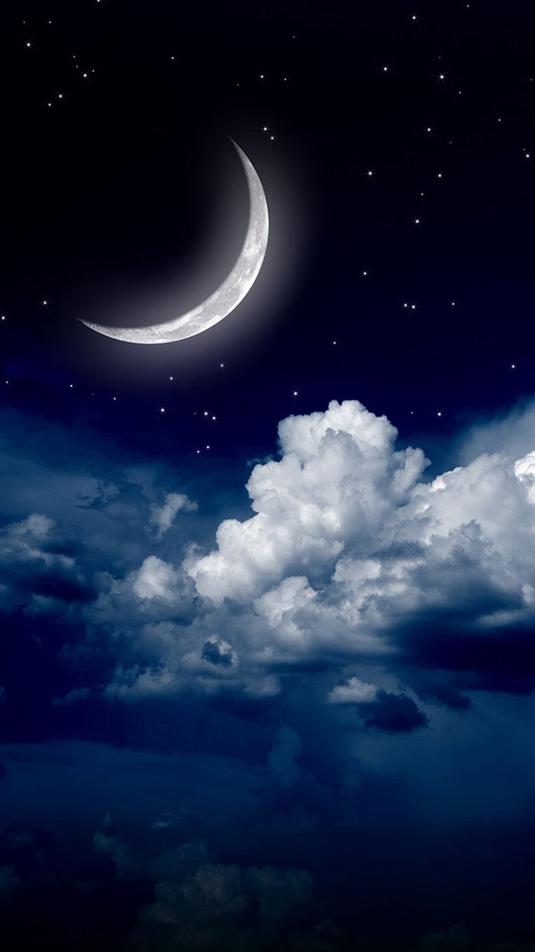 Tap And Get The App Sky Art Moon Clouds Stars HD iPhone