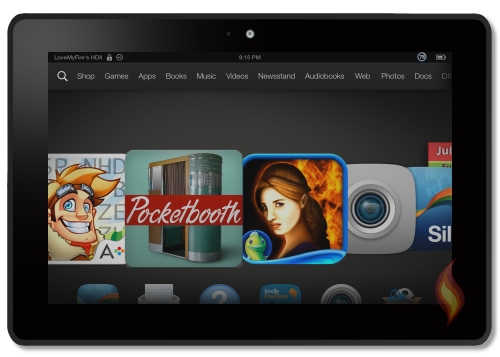 Kindle Fire HDx Carousel Showing Apps
