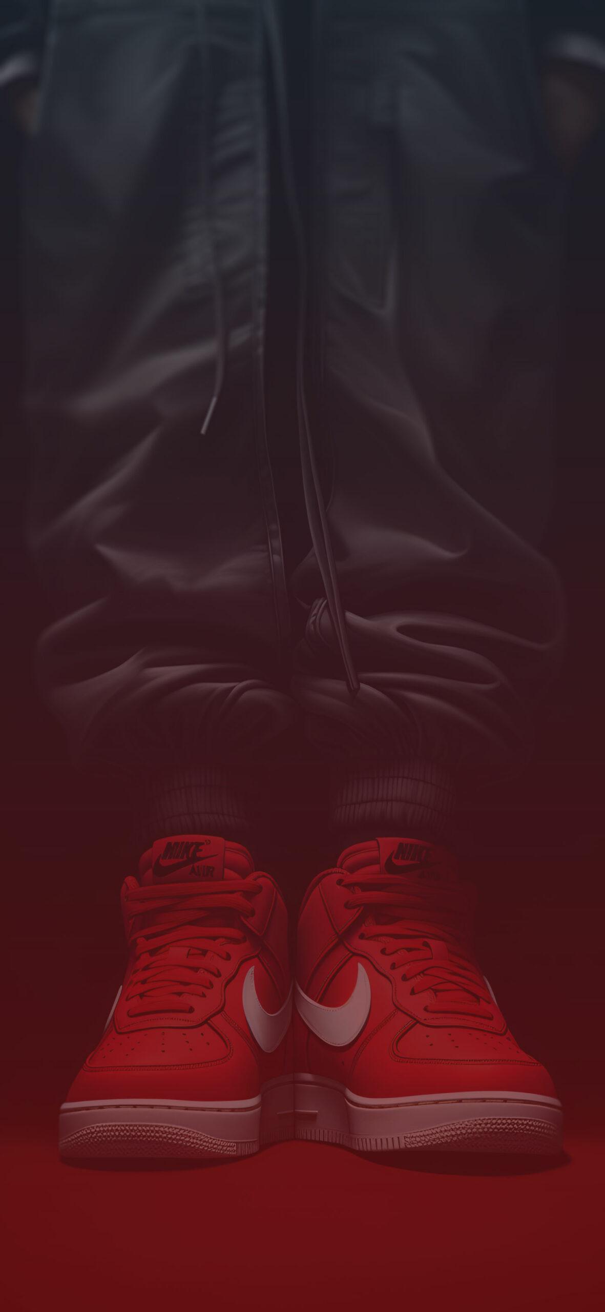 Hypebeast Cool Red Nike Sneakers Wallpaper Fashion