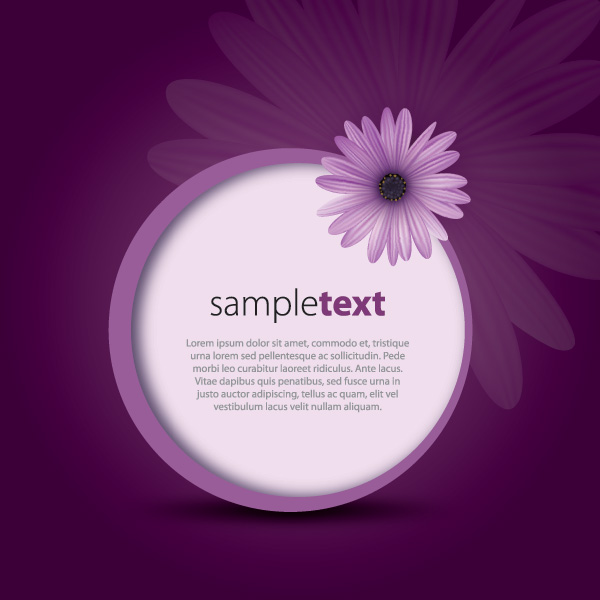 Purple Message Vector Graphic Flower Flyer
