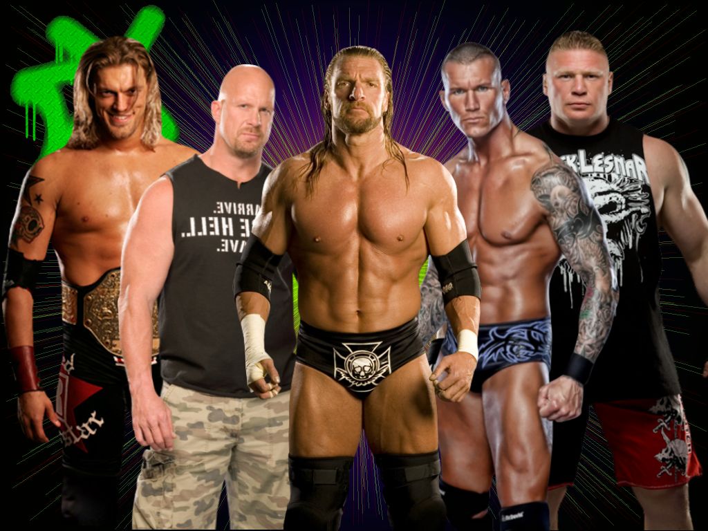 Edge Stone Cold Triple H Randy Orton And Brock Lesnar Wwe