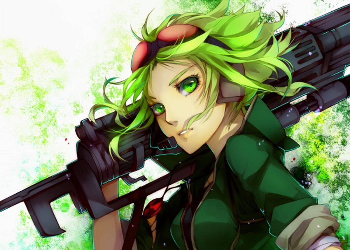 Guns Vocaloid Wallpaper Wind Weapons Green