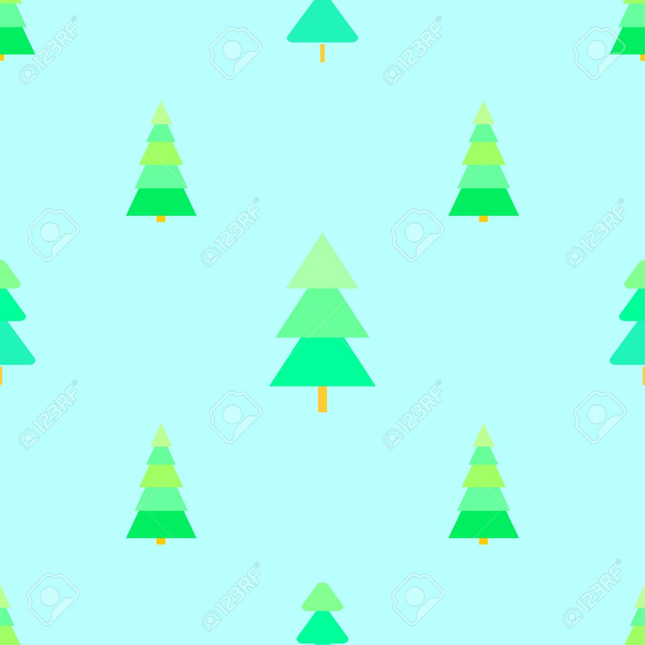 Seamless Pattern With Chrismas Trees Bright Texture Abstract