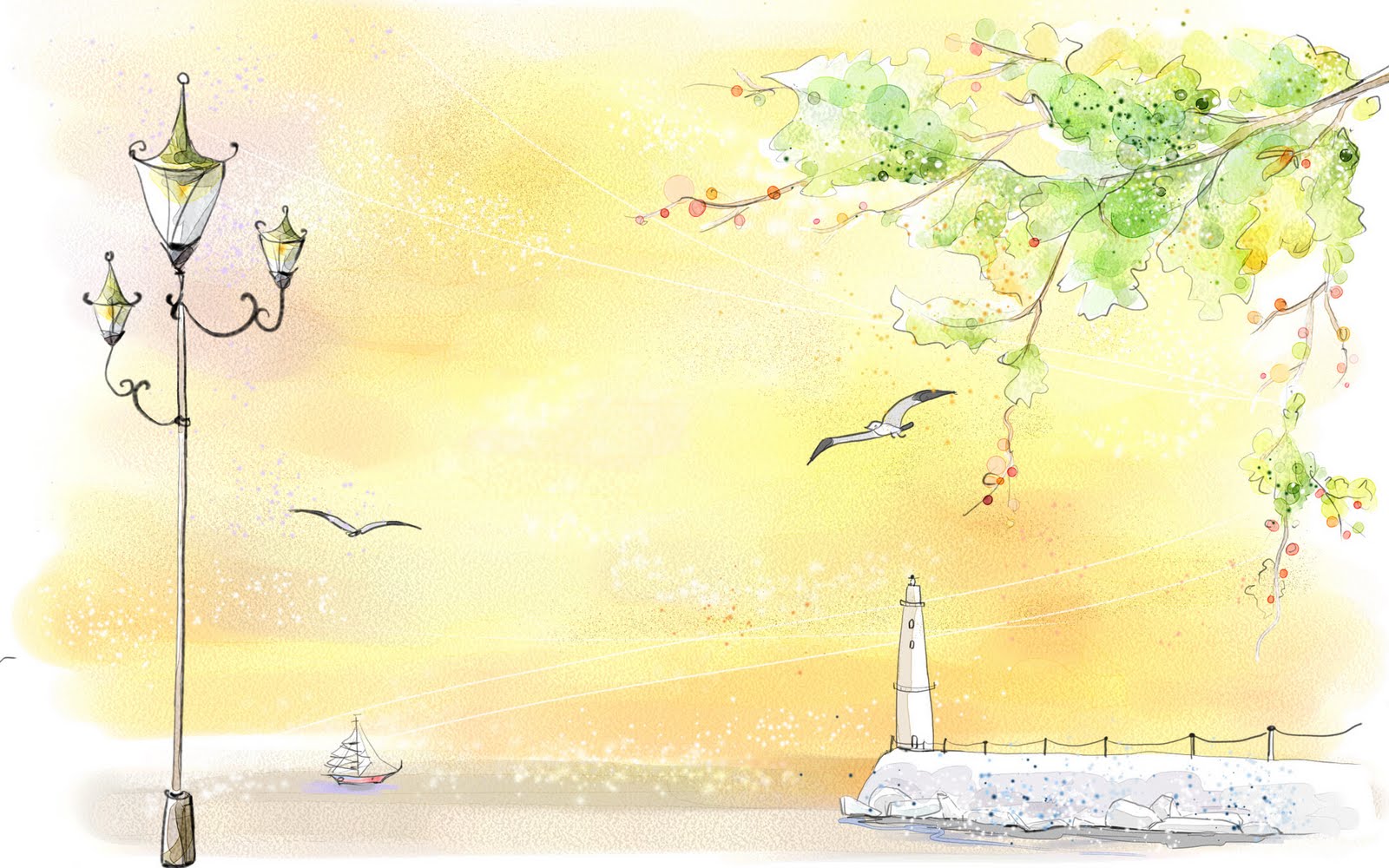 Landscape Color Drawing HD Wallpaper