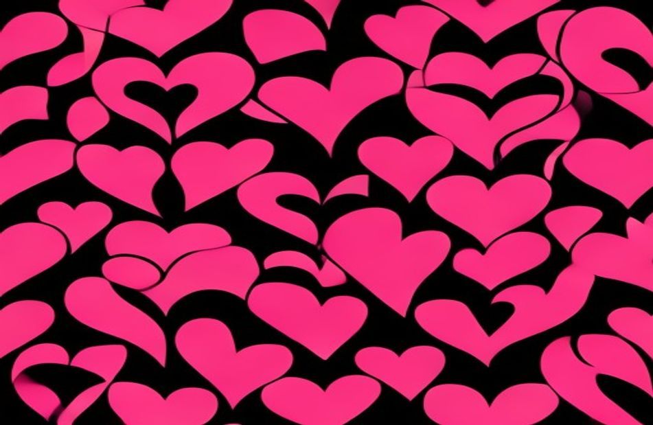 Pink And Black Heart Wallpaper