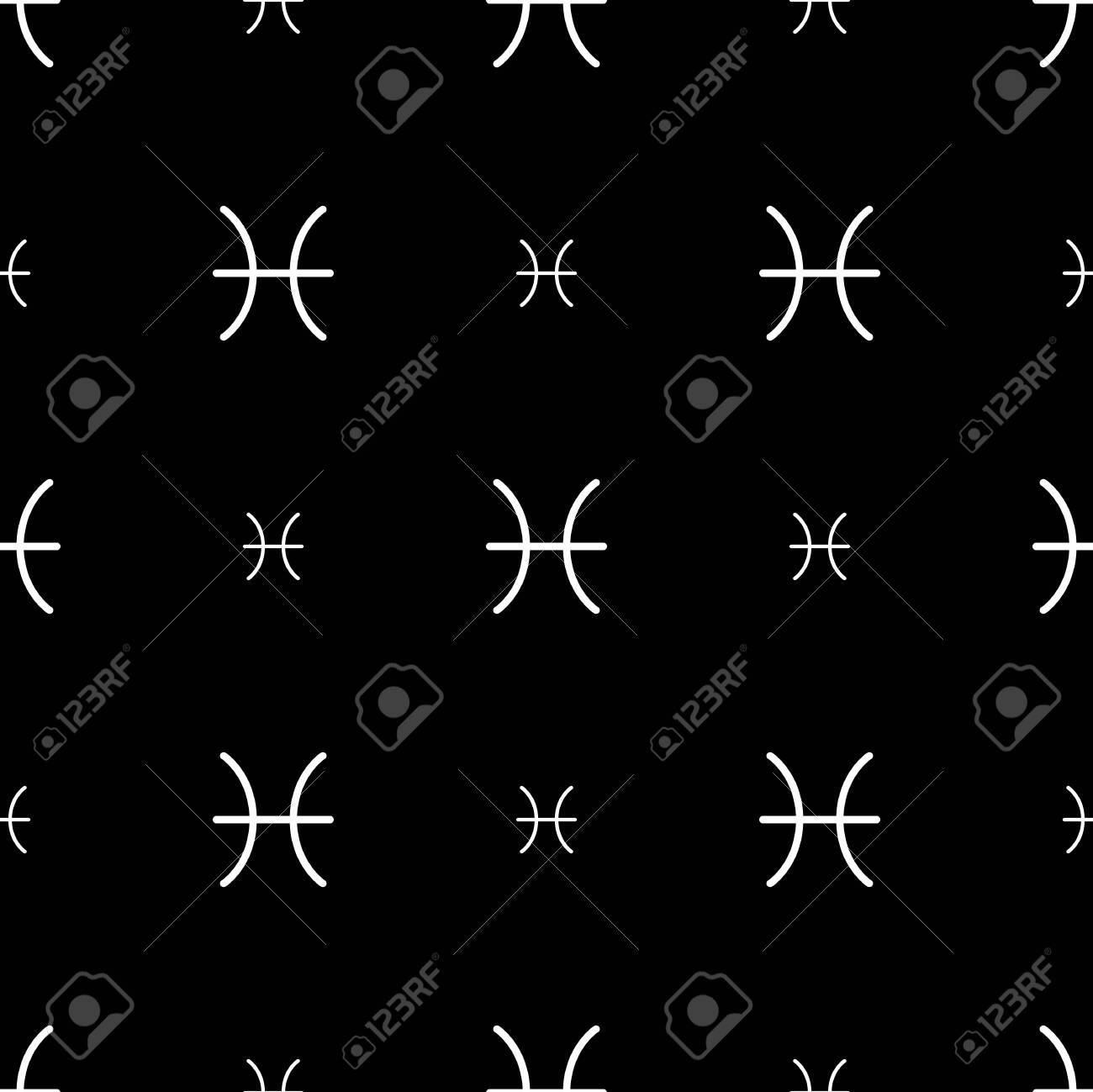 Pisces Zodiac Sign Horoscope Seamless Pattern Texture For