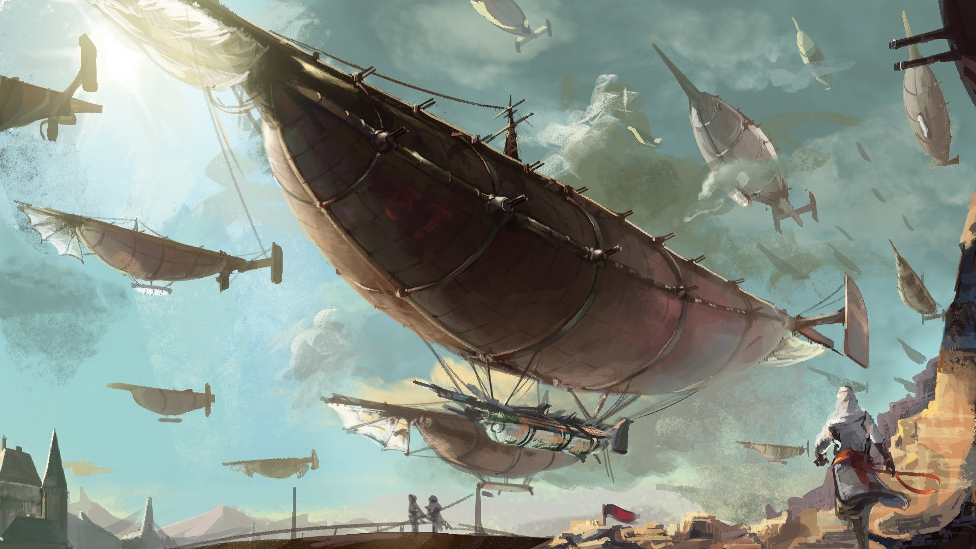 Yt Steampunk Wallpaper Airship Art