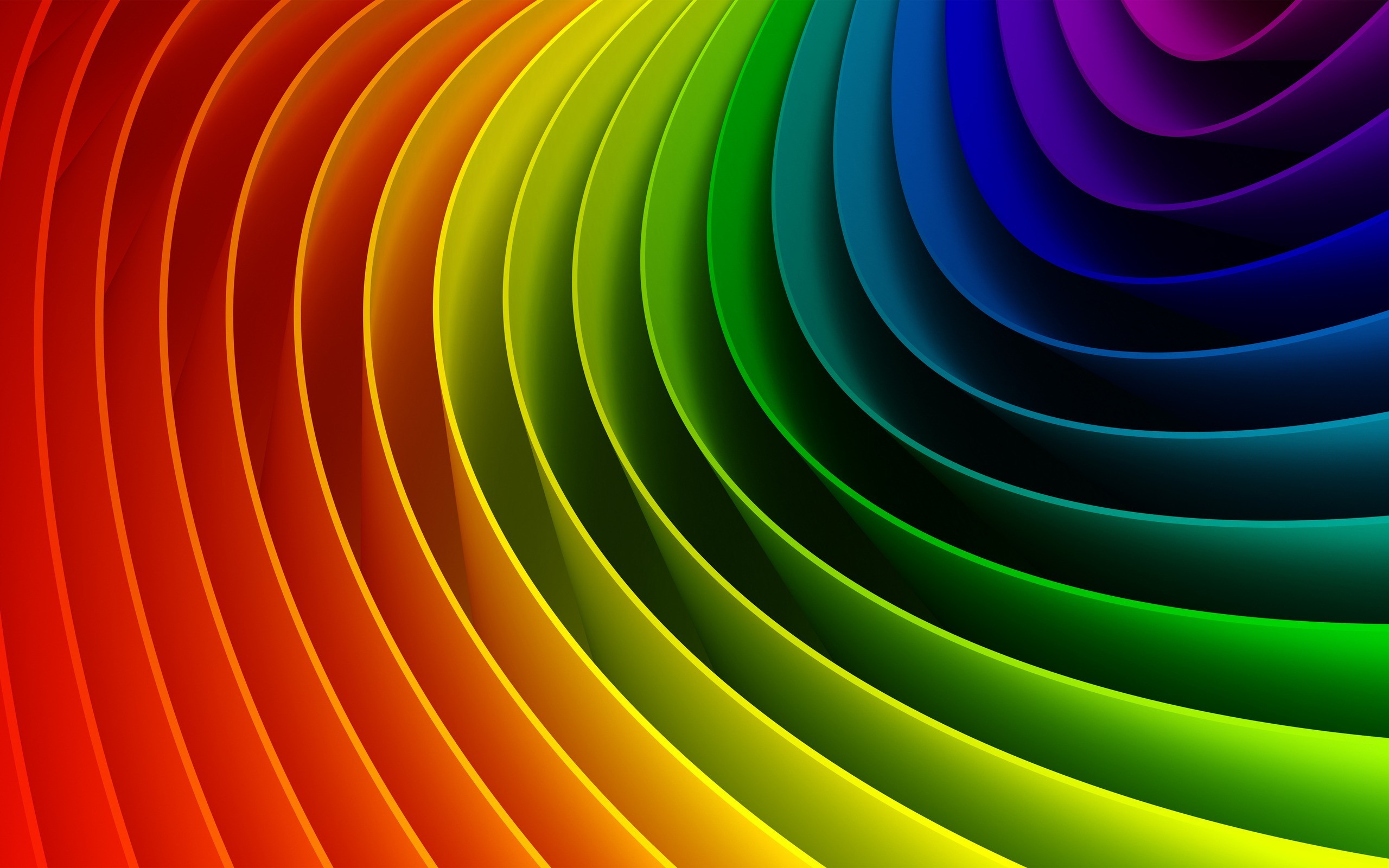 Curved Colorful Rainbow Wallpaper Stock