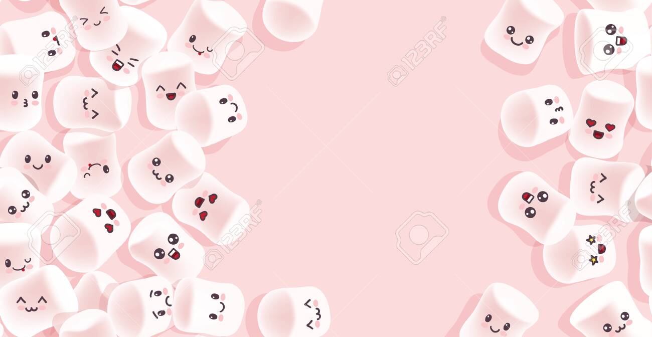Marshmallow Background Tasty Marshmallows On Pink