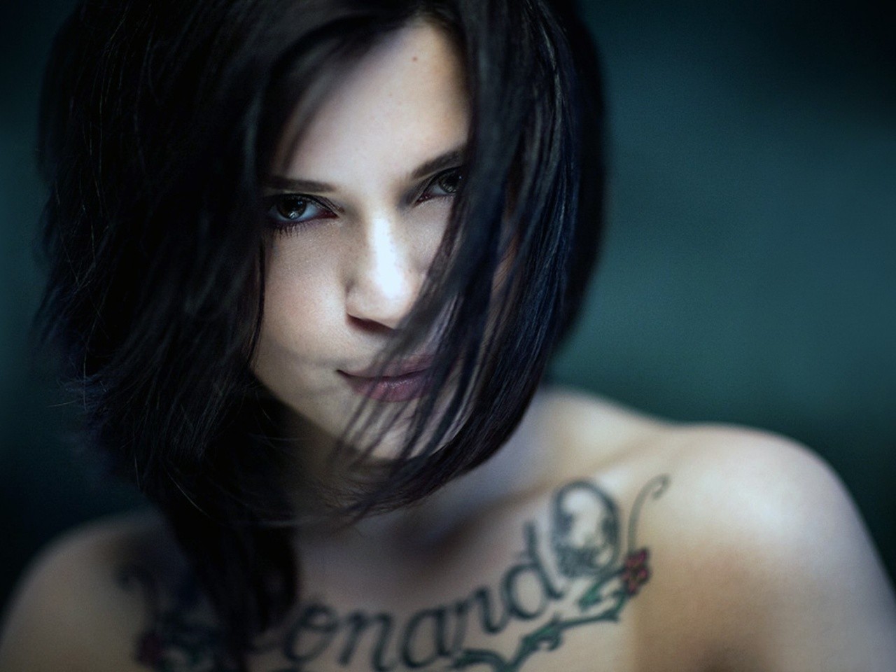 Wallpaper Tattoos Women Models Simple Background Faces Black