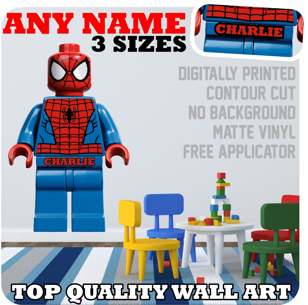 Details about LEGO NAME VINYL WALL ART bedroom STICKER name SPIDERMAN 999x990