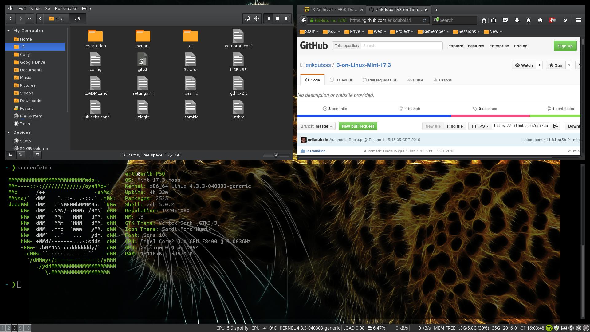 This Is I3 Installed On Linux Mint Cinnamon With Extra Gaps
