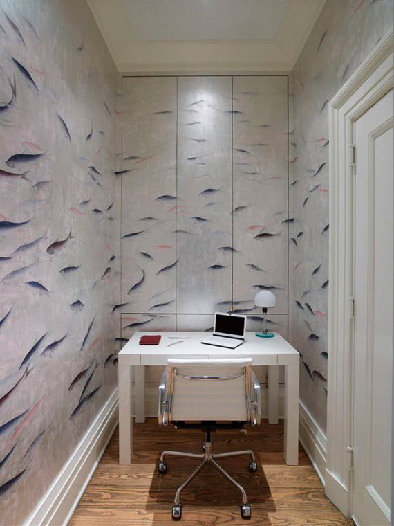 Workspace Silver Fish Wallpaper De Gournay Simplified Bee