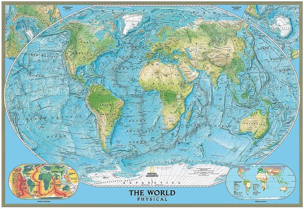 National Geographic S Physical World Map Wall Mural Self