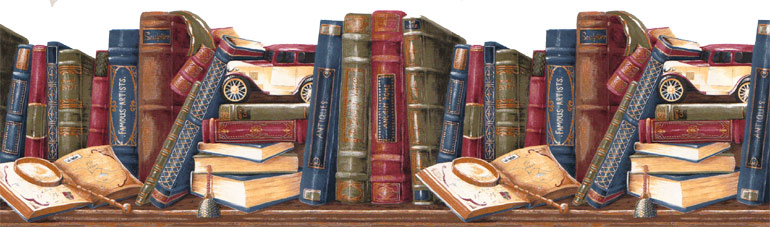 About Library Shelf Ancient Antiques Books Wallpaper Border Gs273b