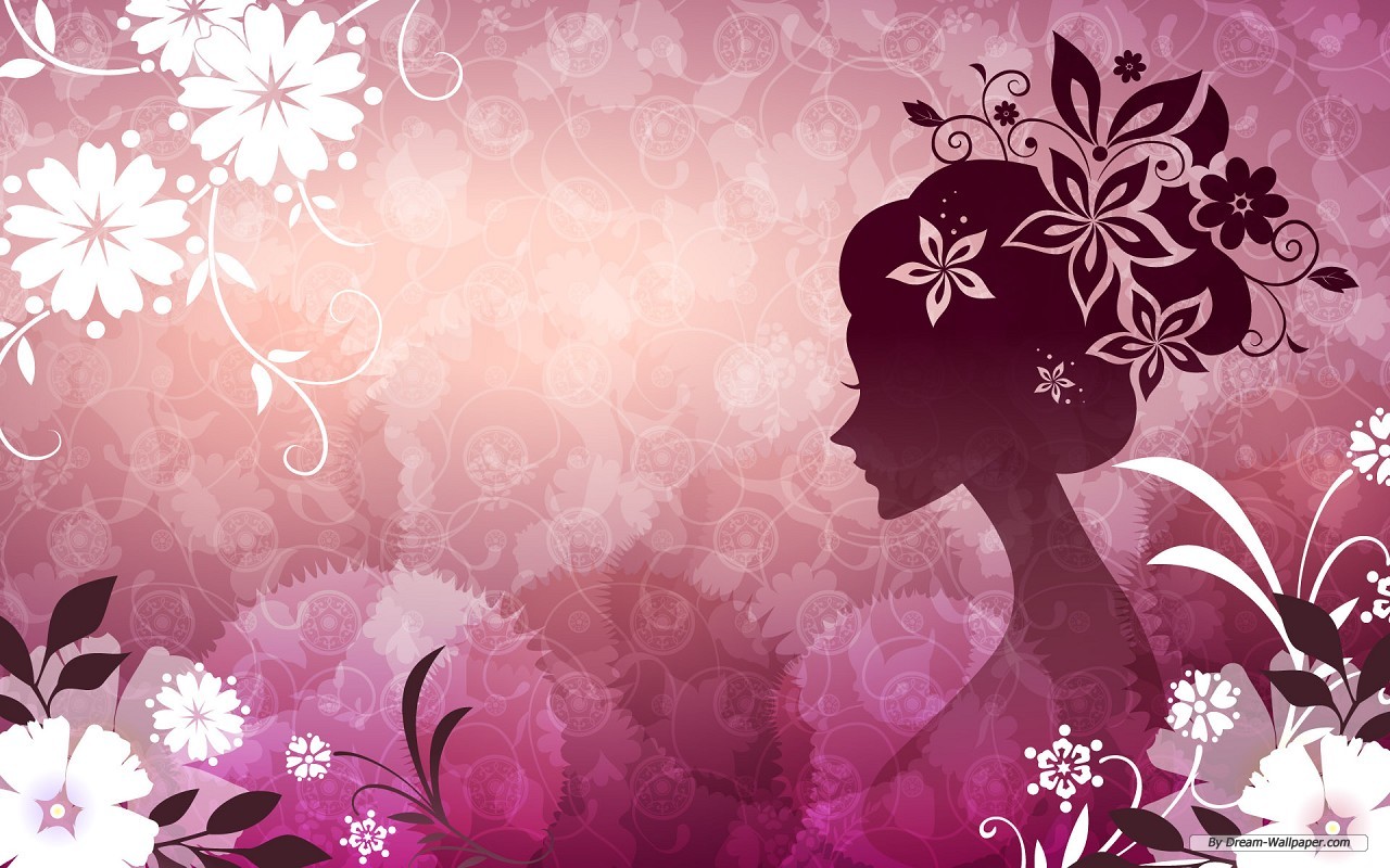 Art Wallpaper Flower Woman