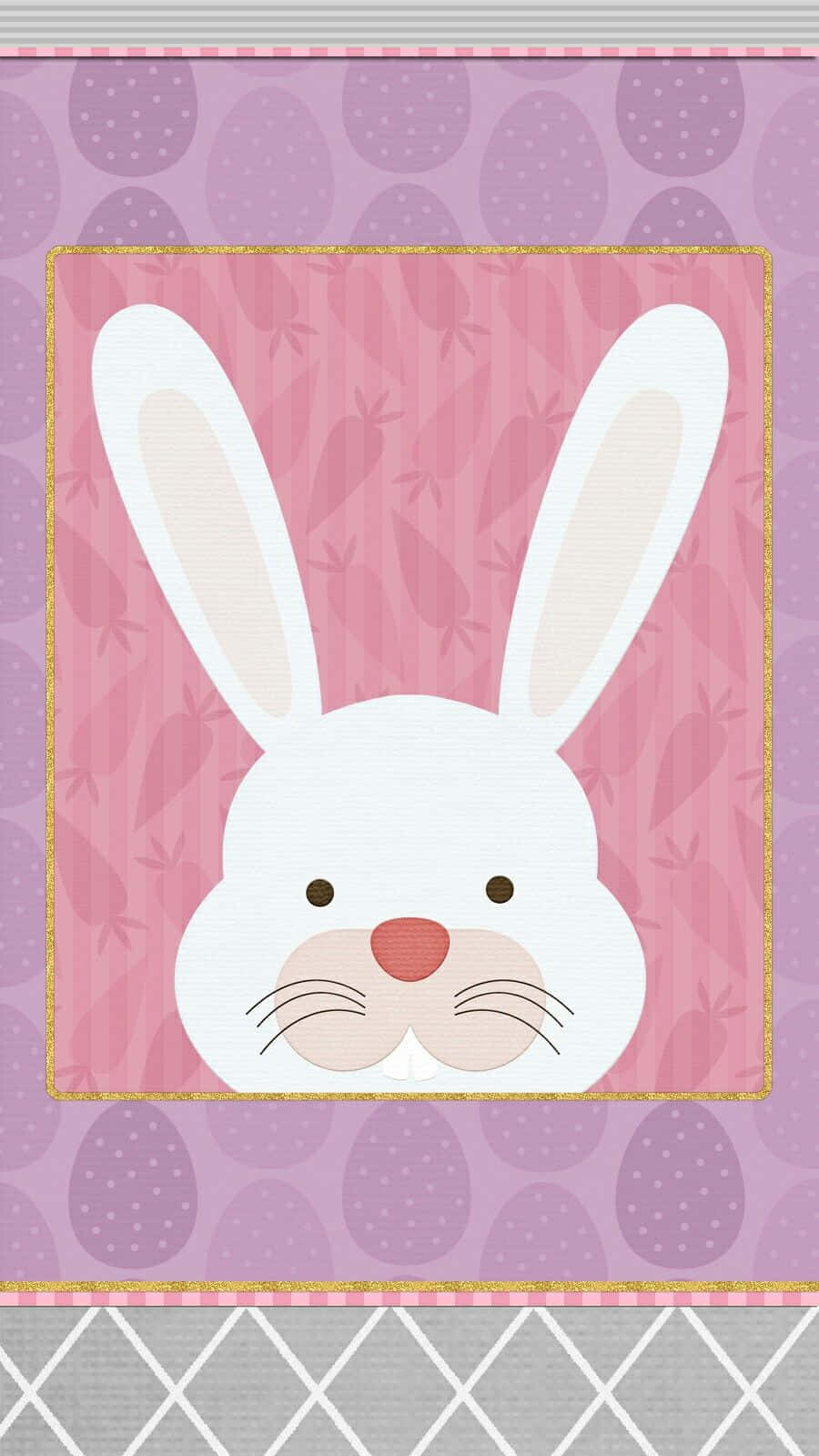 Cute Easter iPhone With A Bunny Peeking Wallpaper