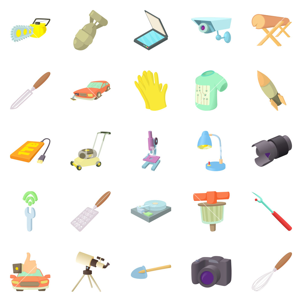 Metier Icons Set Cartoon Of For Web Isolated