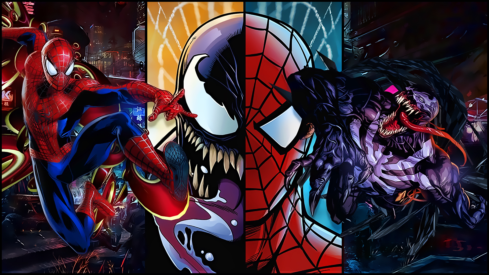 Spider Man Venom Background Wallpaper Teahub Io