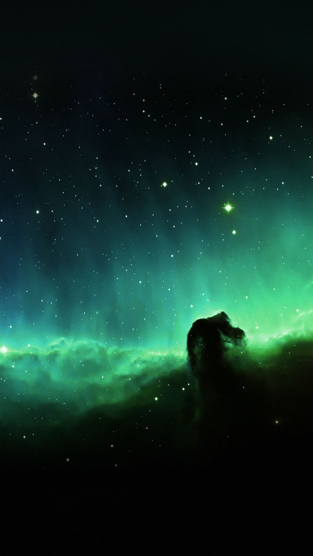 Horse Head Blue Nebula Sky Space Stars iPhone Plus Wallpaper