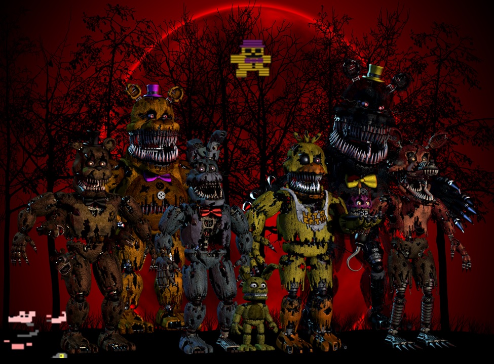 All Fnaf Original Nightmares Wallpaper By Destroychaos On