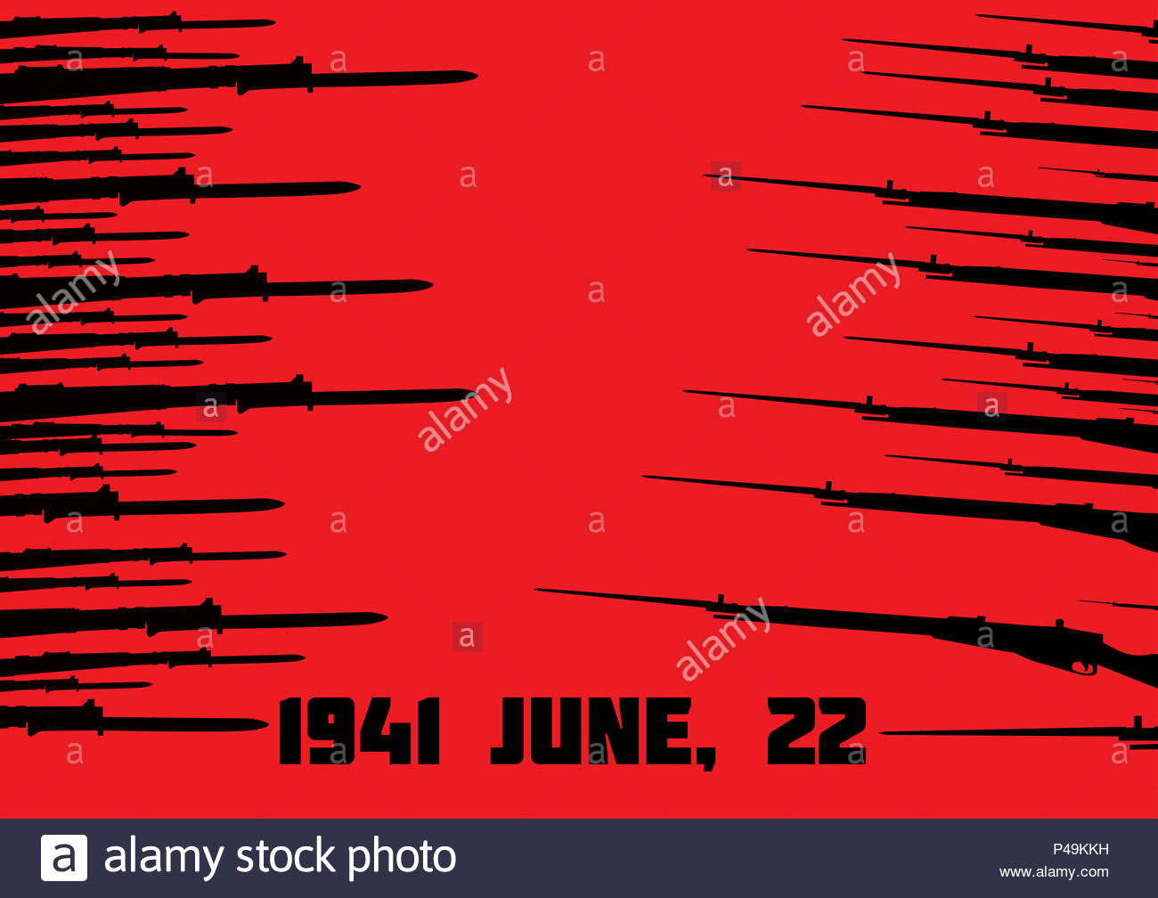 Soviet And German Rifles On The Red Background Design To June
