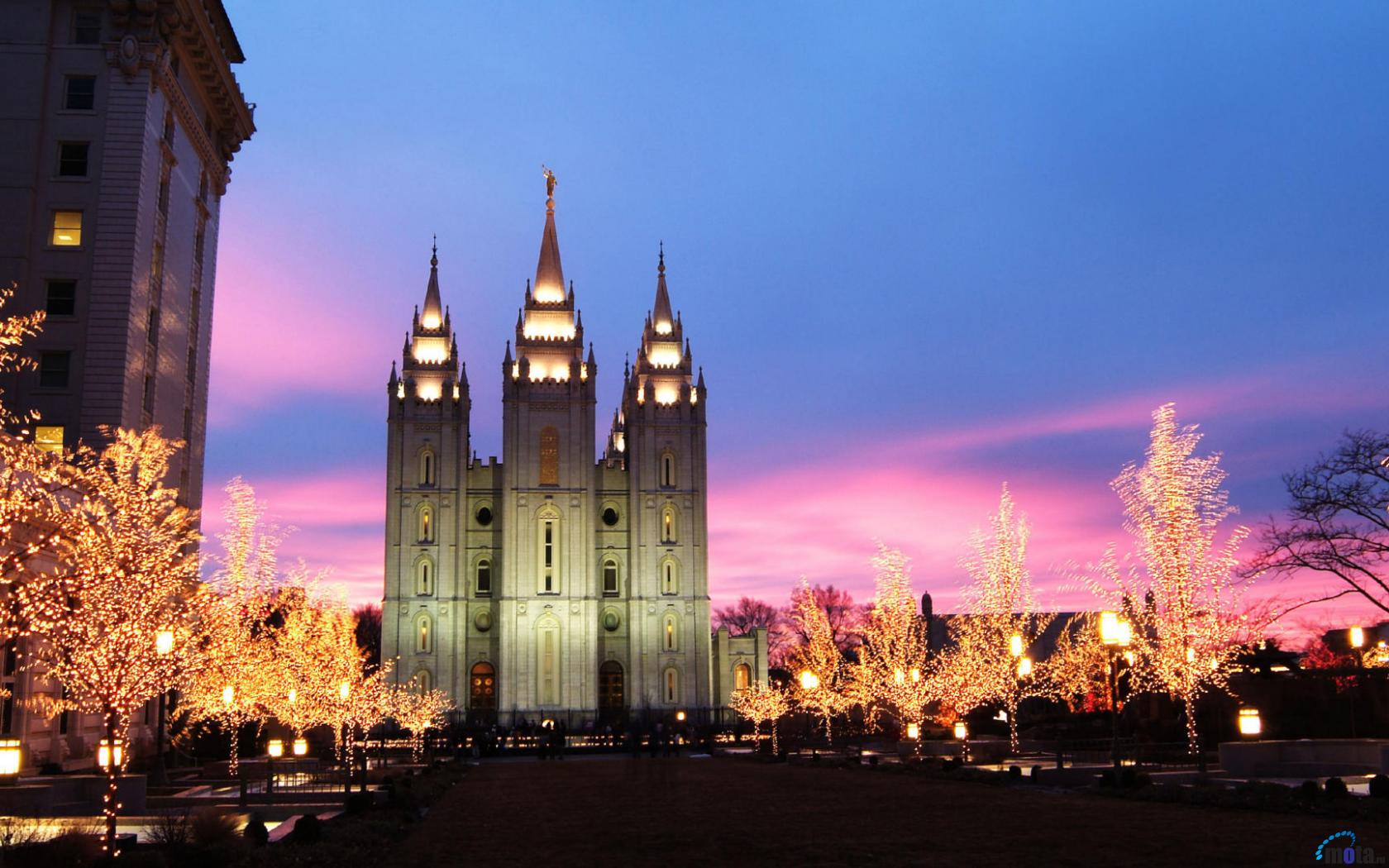 Desktop Wallpaper Mormon Temple At Christmas Salt Lake City Utah