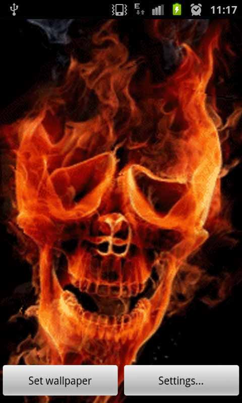 Flaming Skull Live Wallpaper Apps For Android Phone