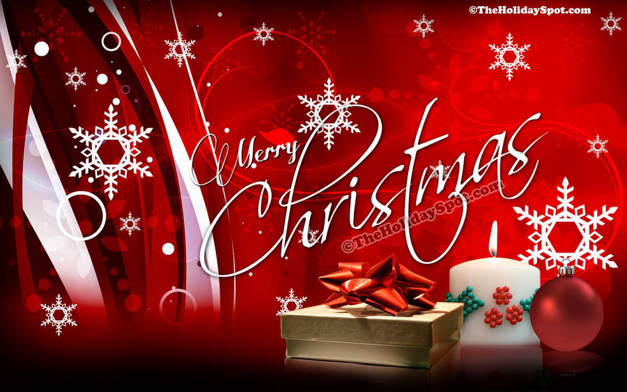Download Red Merry Christmas Wallpaper